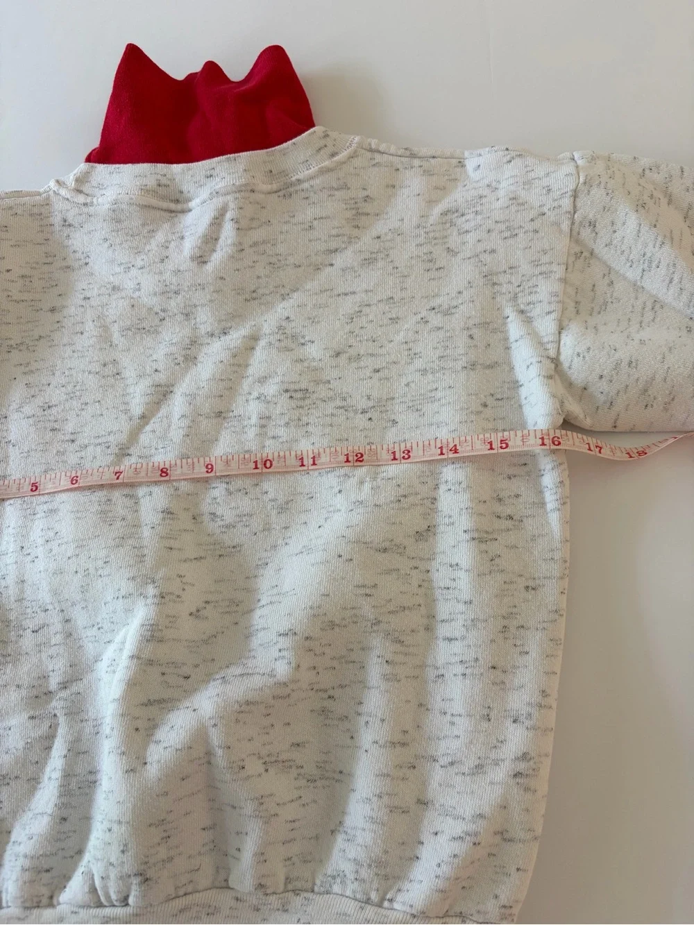 Vintage Rich Kids Gray Speckled Sweatshirt Red Mock Neck Front Graphic Size 4T